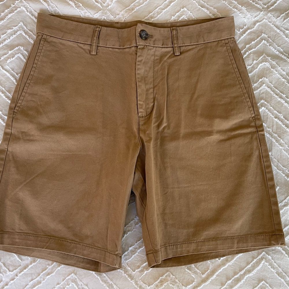 Old Navy Tan Flat Front Shorts Cotton Twill